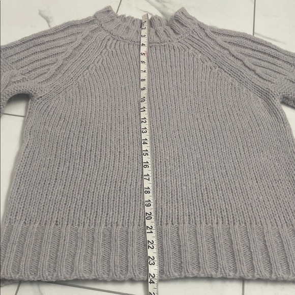 Cocogio Sweater Cozy Lt. Gray Mock Neck Cable Knit Sleeves OS Relaxed FitSz S - Picture 11 of 12